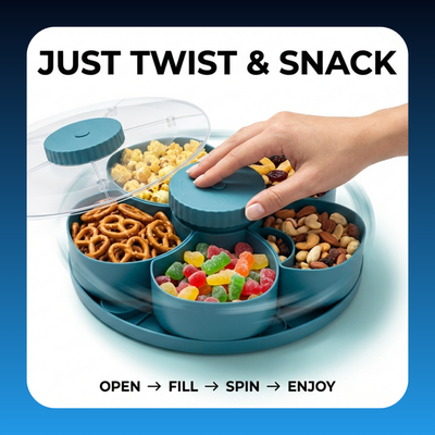 Divided Spin and Snack Serving Tray