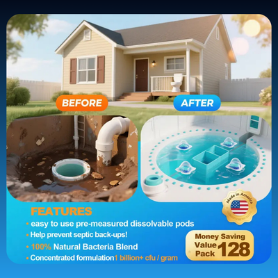 Septic Tank Effervescent Treatment Powder Pods (10 Pack)