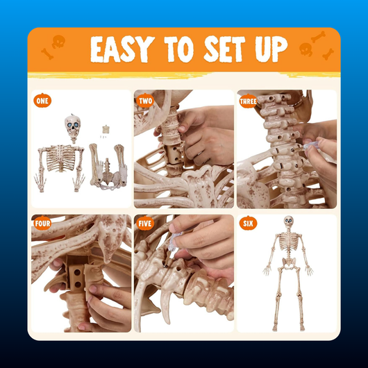 Animated Giant Skeleton with Light Up Eyes