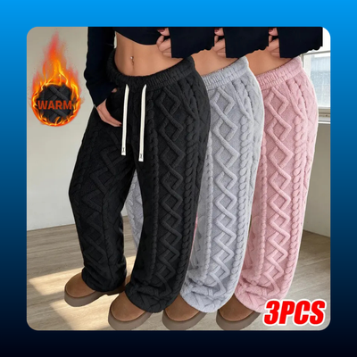 Cable Knit Fleece Lounge Pants (3 Pack)