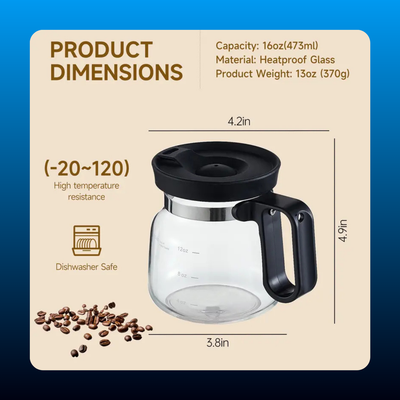 Glass Coffee Mug with Lid and 2 Coasters