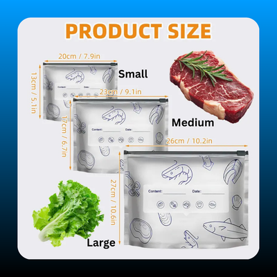 Reusable Aluminum Foil Sealable Storage Bags (30 Pack)