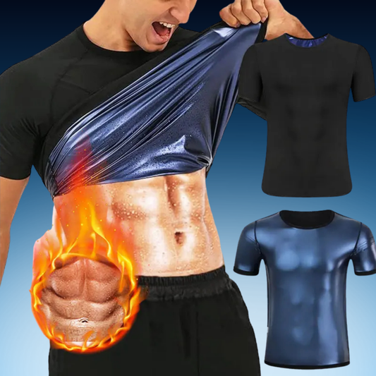 Men’s Sauna Sweat Shirt Short Sleeve Compression Workout Top