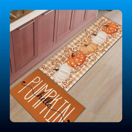 Hello Pumpkin Fall Kitchen Mat Set (2 Piece)