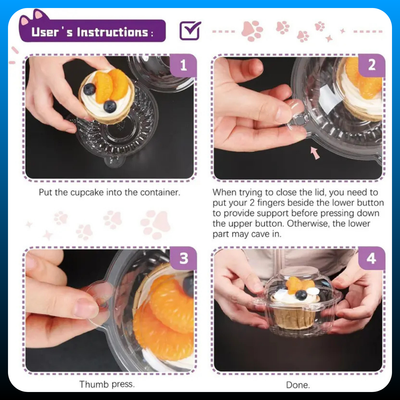Individual Cupcake Containers with Lid (50 Pack)