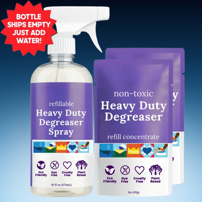 Refillable Heavy Duty Degreaser Spray, Non Toxic Unscented Cleaner