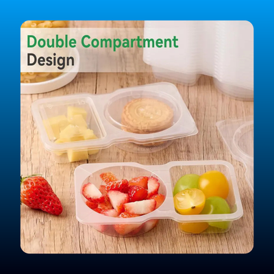 Double Compartment Snack and Condiment Containers (20 Pack)