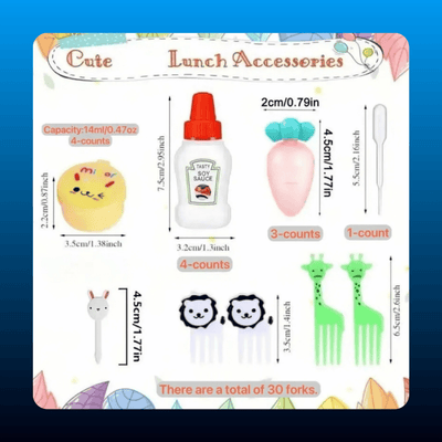 42-Piece Kids Bento Lunch Accessories Set
