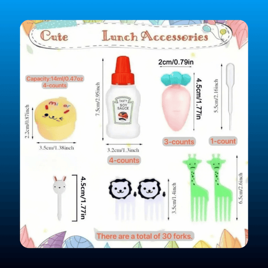 42-Piece Kids Bento Lunch Accessories Set