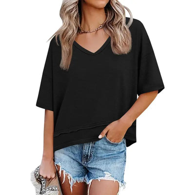 Womens Summer V-Neck T Shirts