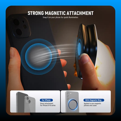 Foldable LED Ring Light with Mirror & Stand