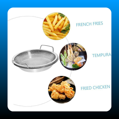 Stainless Steel Heavy-Duty Frying & Oil-Draining Rack with Tray