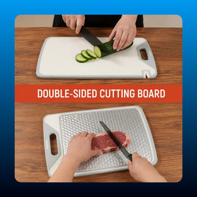 Double-Sided Cutting Board with Knife Sharpener