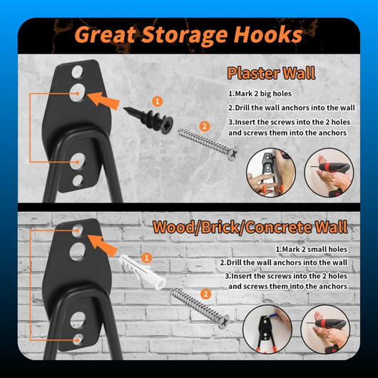 16 Pack Garage Hooks Heavy Duty Organization
