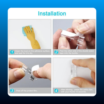 Self-Adhesive Cable Clip Organizers