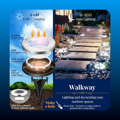 Waterproof Solar Outdoor Lights (12 Pack)