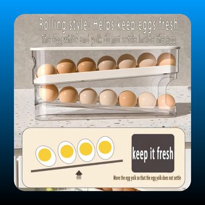 Auto Rolling Fridge Egg Organizer (2 Pack)