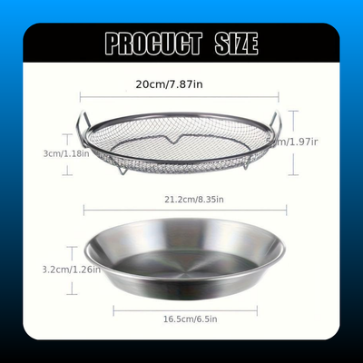 Stainless Steel Heavy-Duty Frying & Oil-Draining Rack with Tray