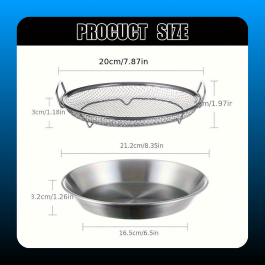 Stainless Steel Heavy-Duty Frying & Oil-Draining Rack with Tray