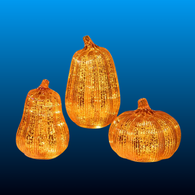 Glass Pumpkin Lights (3 Pack)