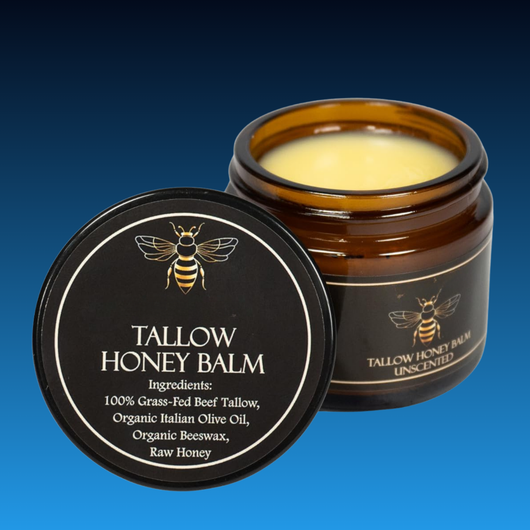 Organic Grass-Fed Beef Tallow Balm with Raw Honey