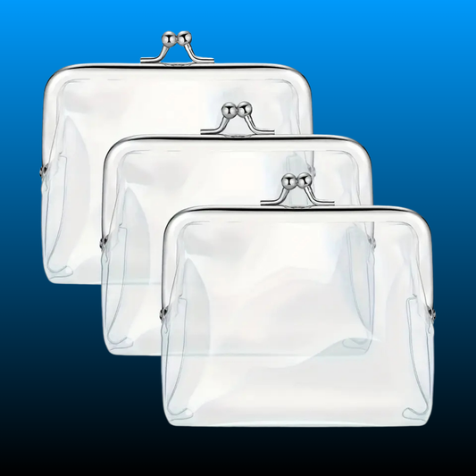 3 Piece Transparent PVC Coin Wallet Set