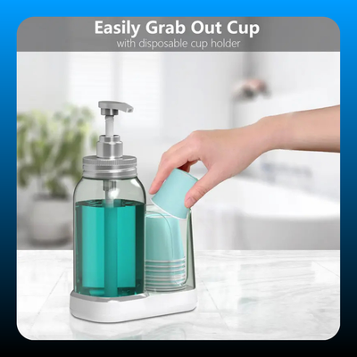 Mouthwash Dispenser with Cups Holders