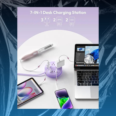 All-In-One Flat Cord Power Strip