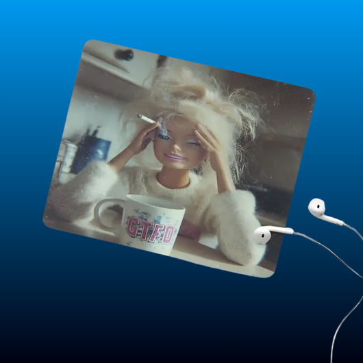 Exhausted from Work and Life Square Mouse Pad
