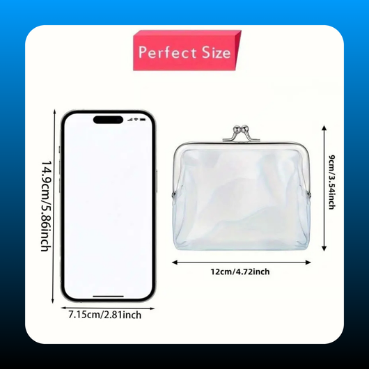 3 Piece Transparent PVC Coin Wallet Set
