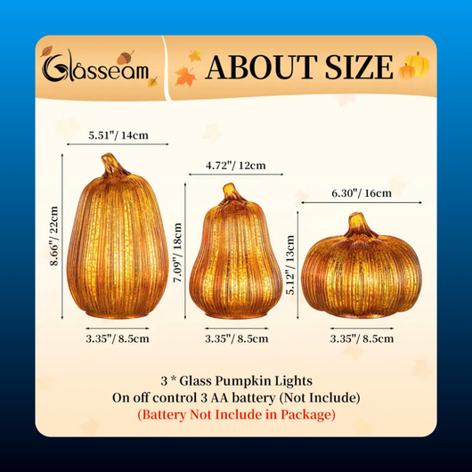 Glass Pumpkin Lights (3 Pack)