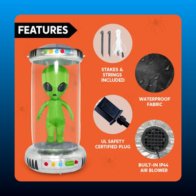 Inflatable UFO with Glowing Alien