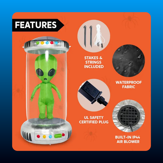 Inflatable UFO with Glowing Alien