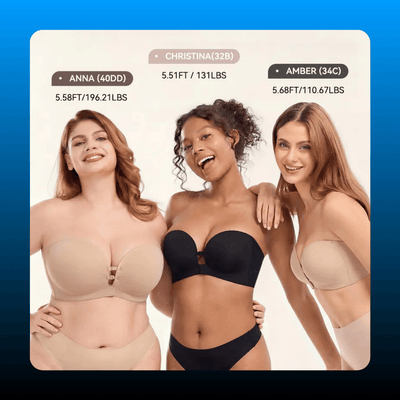 Strapless Front Closure Push Up Bra