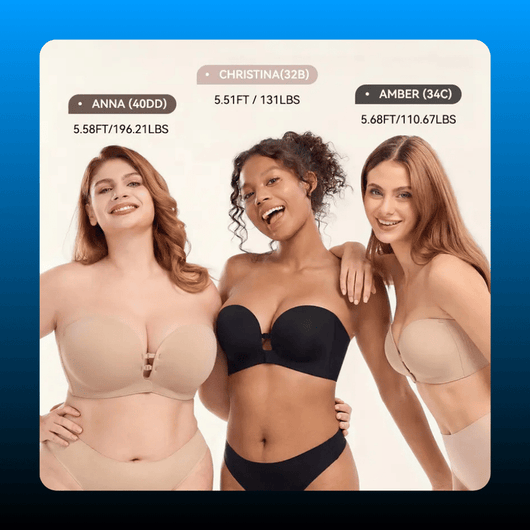 Strapless Front Closure Push Up Bra