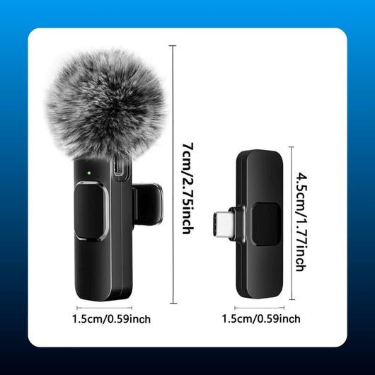 Wireless Lavalier Microphone Set, 2 Mics