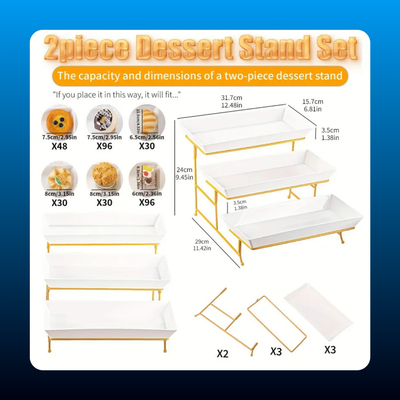 Gold Metal 3-Tier Plastic Dessert Stand