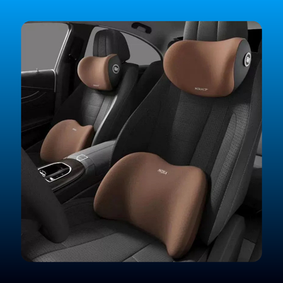 Car Driving Car Pillow Set Neck and Waist Black Foam Neck Pillow