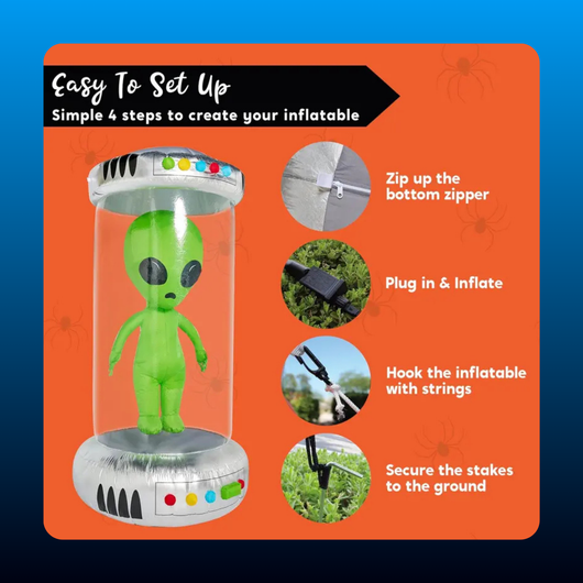 Inflatable UFO with Glowing Alien