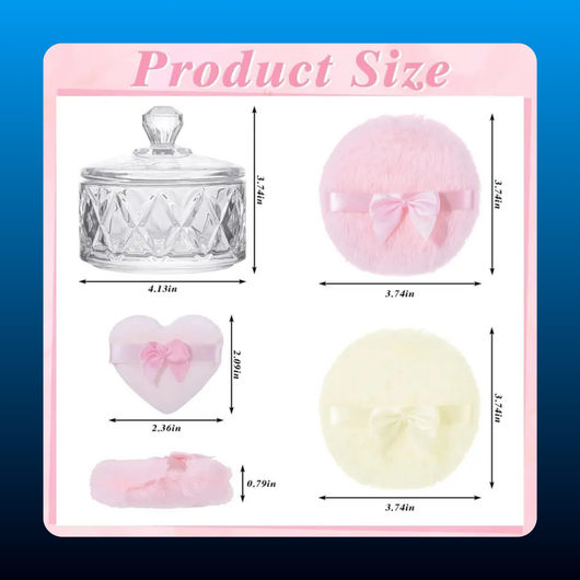 Dusting Powder Container with Puff Set (5 PCS)