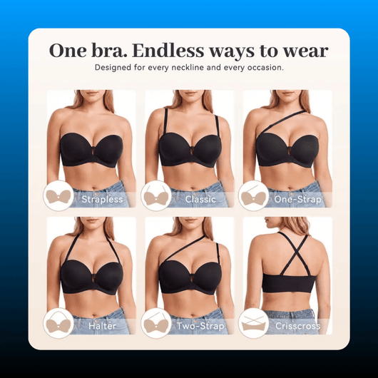 Strapless Front Closure Push Up Bra