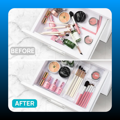 Durable 25 PCS Clear Plastic Drawer Organizers Set