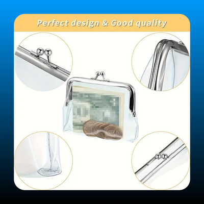 3 Piece Transparent PVC Coin Wallet Set