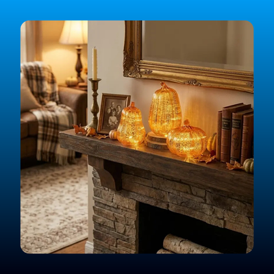 Glass Pumpkin Lights (3 Pack)