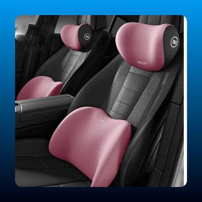 Car Driving Car Pillow Set Neck and Waist Black Foam Neck Pillow