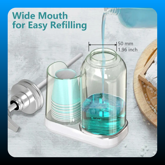 Mouthwash Dispenser with Cups Holders