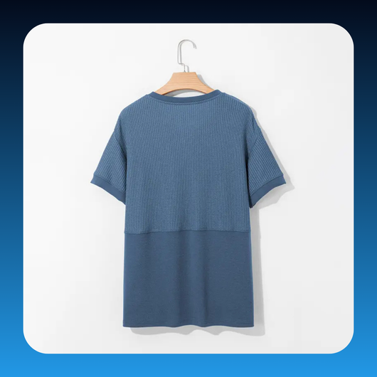 Cozy Oversized Waffle Knit V-Neck Top