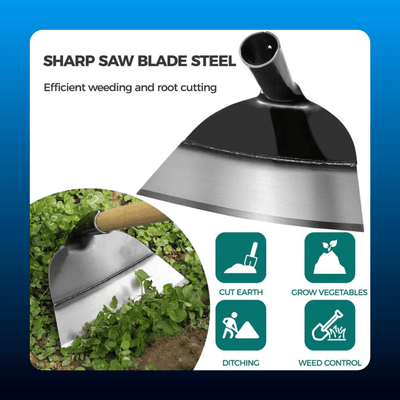Heavy-Duty Carbon Steel Garden Hoe