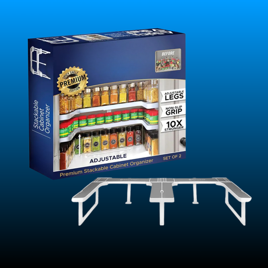 Adjustable 2 Tiered Spice Rack Organizer for Cabinet & Pantry