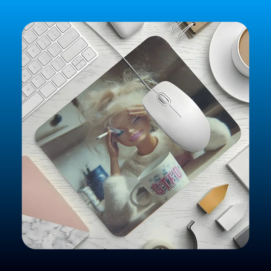 Exhausted from Work and Life Square Mouse Pad